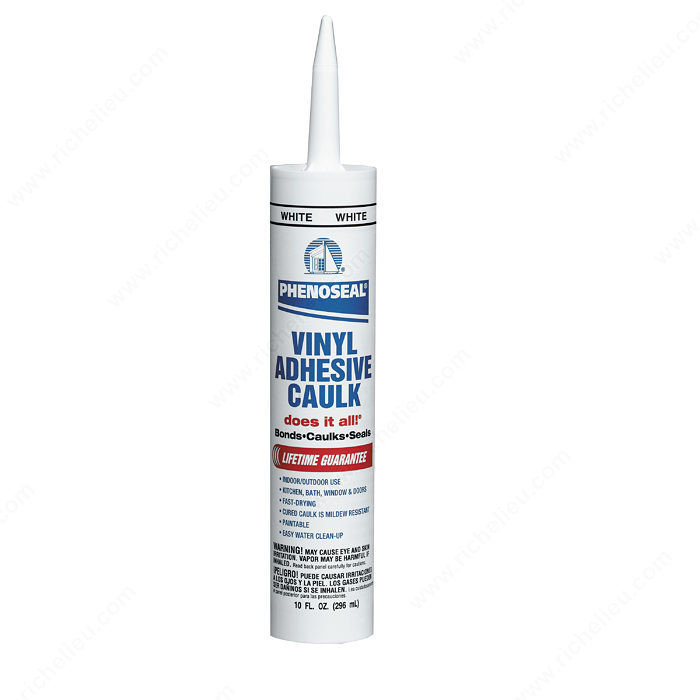 Phenoseal Does It All!, Vinyl Adhesive Caulk, Finish / Color White