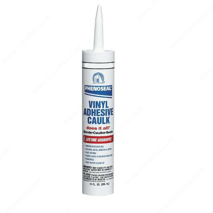 Phenoseal Does It All!, Vinyl Adhesive Caulk, Finish / Color Black