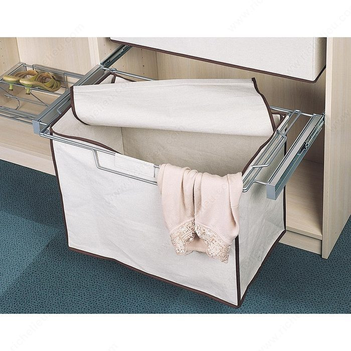 Pull-Out Fabric Basket, Width 30 in, Height 19 in