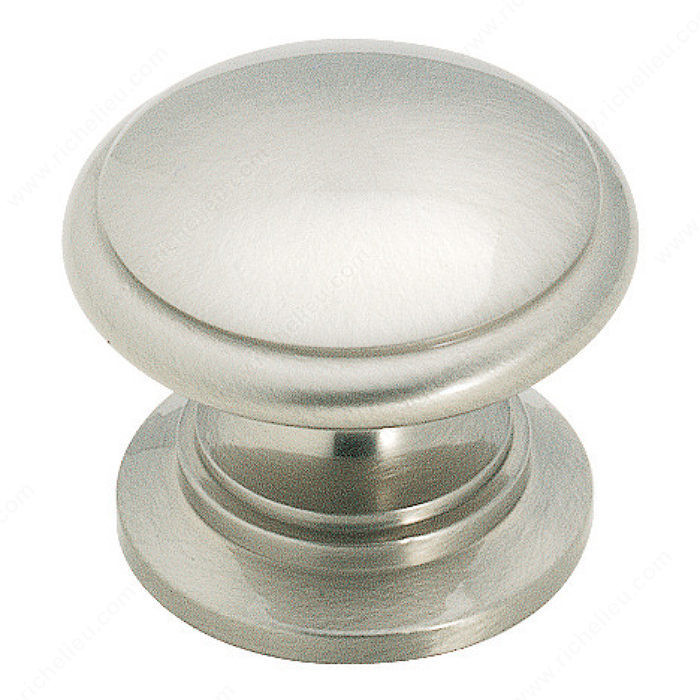 Traditional Zinc Knob - 1466, Finish Satin Nickel
