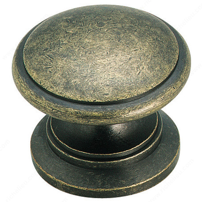 Traditional Zinc Knob - 1466, Finish Weathered Brass