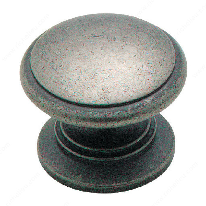 Traditional Zinc Knob - 1466, Finish Weathered Nickel