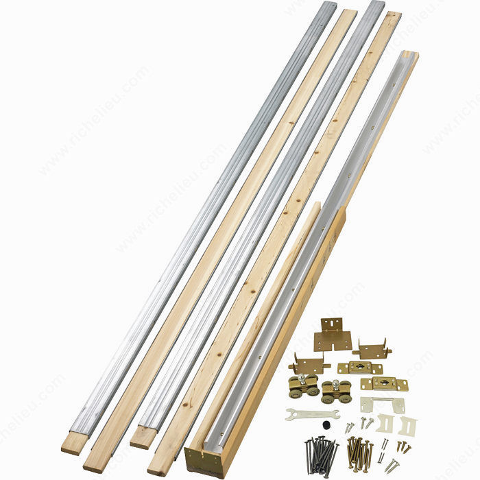 148BC Knockdown Pocket Door with Hardware Kit, Quick and easy installation, Rail Length 96 in, Maximum Door Height 96 in