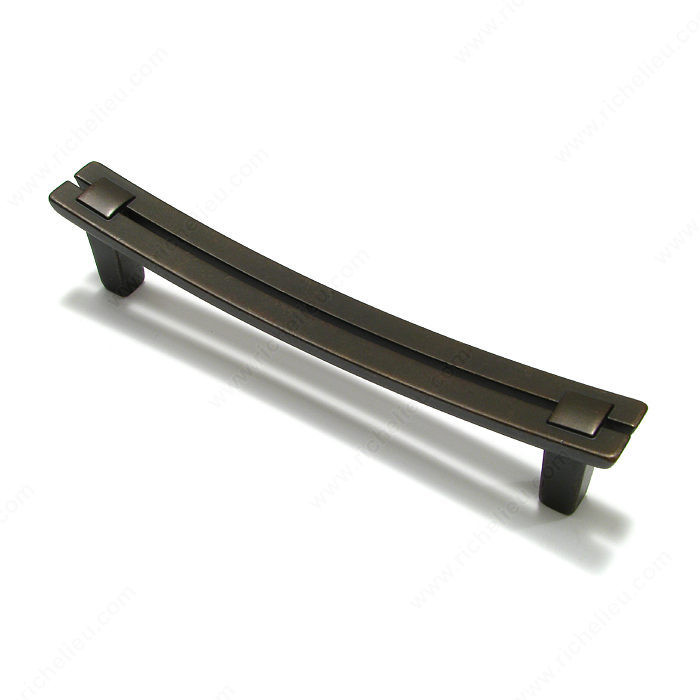 Transitional Brass Pull - 1506, Center to Center 128 mm, Finish Old America, Projection - Overall Dimensions 31 mm