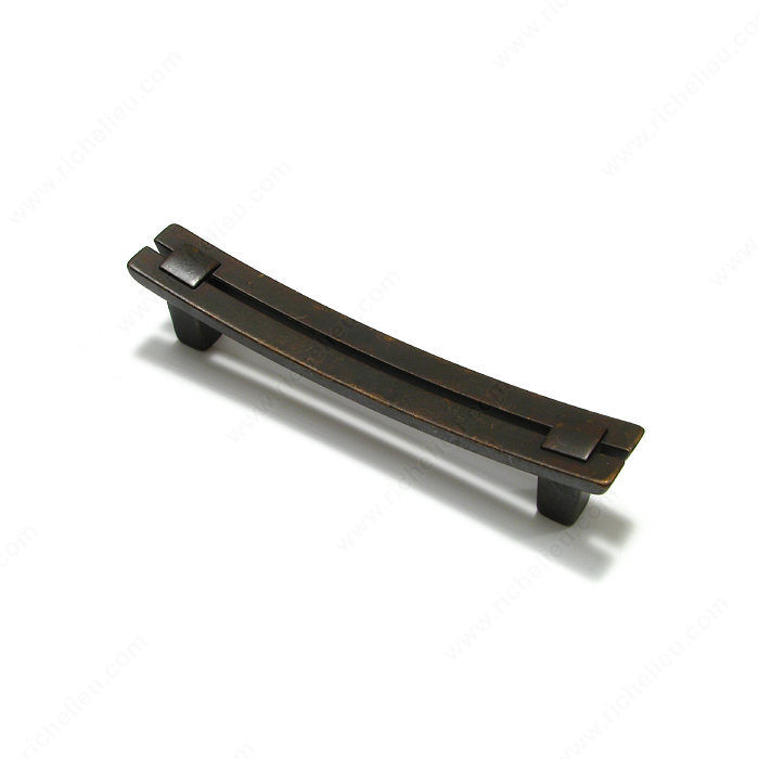 Transitional Brass Pull - 1506, Center to Center 96 mm, Finish Old America, Projection - Overall Dimensions 25 mm