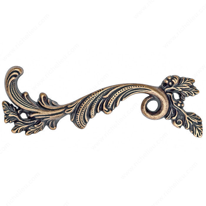 Traditional Brass Pull - 1507, Finish Florence, Location Left
