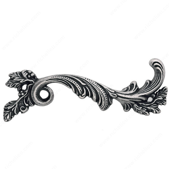Traditional Brass Pull - 1507, Finish Faux Iron, Location Right