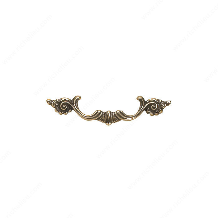 Traditional Solid Brass Pull - 1519, Center to Center 64 mm, Finish Burnished Brass, Projection - Overall Dimensions 22 mm