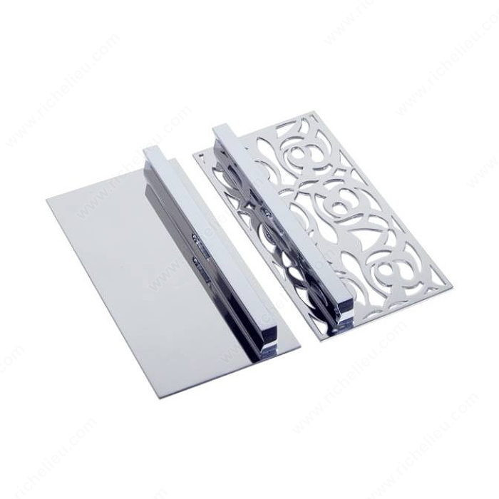 Contemporary Metal Pull and Decorative Plate Set - 1521, Casablanca Collection - sold by the pair.,