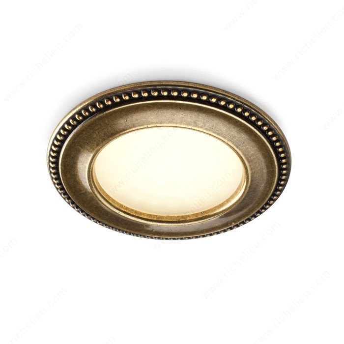 LED 3.4W Akoya, Richelieu Classic Design, Finish Antique Brass, Light Color Warm White, Kelvin Color Temperature 3,000 ?K, Luminous Flux 210 Lumen