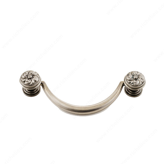 Bail Pull 1521/1522, Finish Old Silver, Center to Center 3 1/2 in