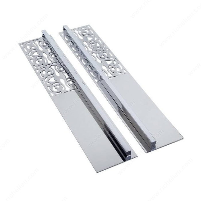 Contemporary Metal Pull and Decorative Plate Set - 1533, Casablanca Collection - sold by the pair.,