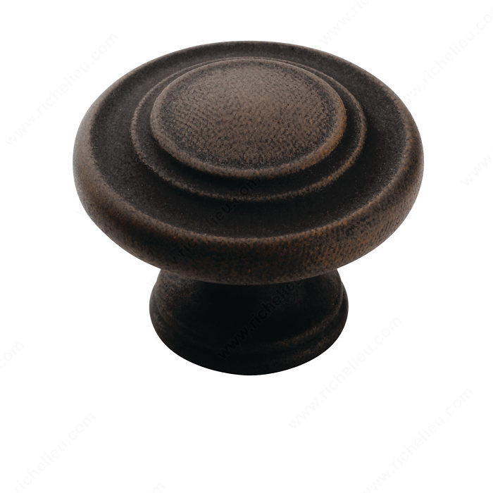 Transitional Zinc Oversized Knob - 1586, Finish Bronze / Antique Rust, Diameter 1 3/8 in