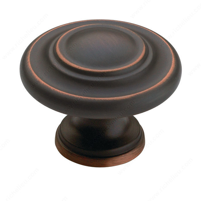 Transitional Zinc Oversized Knob - 1586, Finish Bronze / Oil Rubbed Bronze, Diameter 1 3/8 in