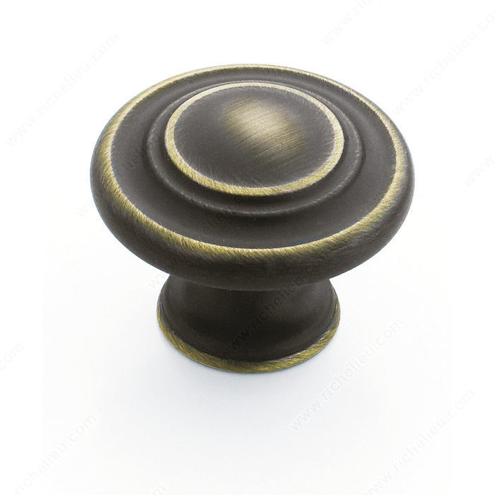 Transitional Zinc Oversized Knob - 1586, Finish Bronze / Roman Bronze, Diameter 1 3/8 in
