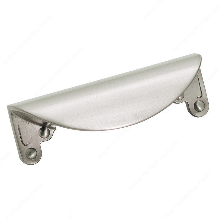 Transitional Zinc Cup Pull - 1592, Finish Satin Nickel