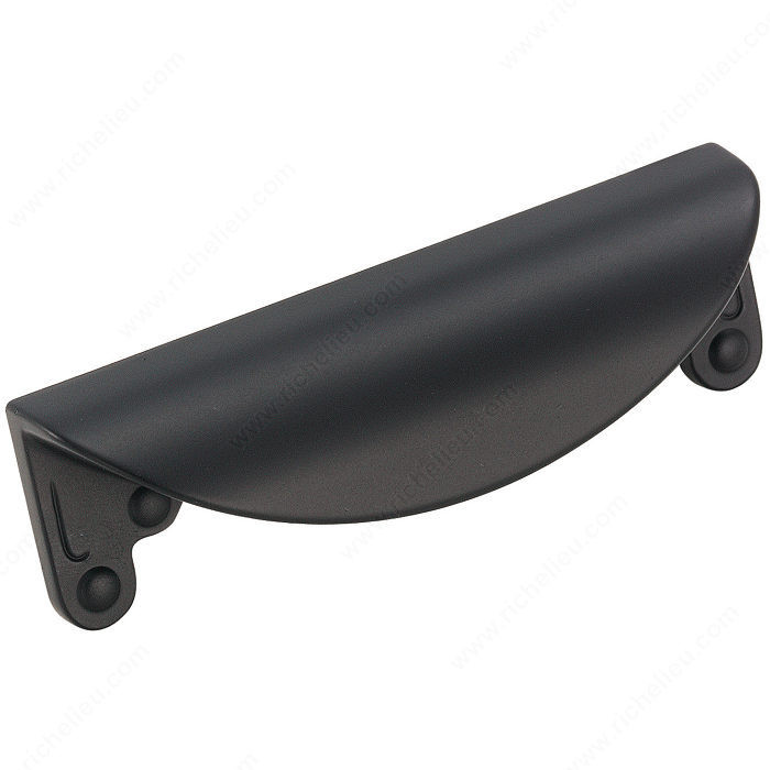 Transitional Zinc Cup Pull - 1592, Finish Flat Black