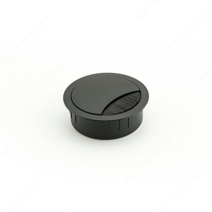 Round Grommet with Brush, Bore Hole 60 mm, Finish Black, Diameter - Overall Dimension 67 mm, Height - Overall Dimensions 13.5 mm