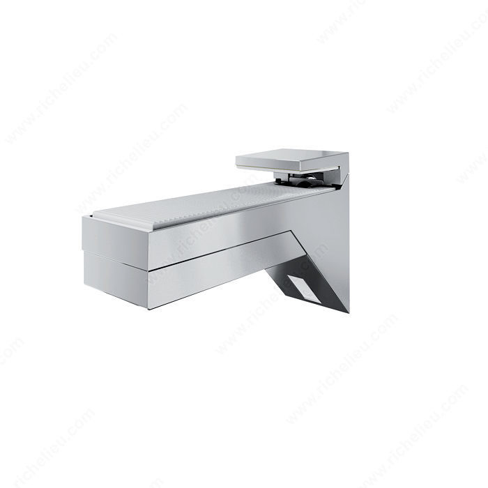 Kalabrone Glass and Wood Wall Shelf Support, Color/Finish Chrome