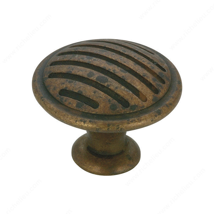 Traditional Metal Knob - 1693, Finish Spotted Bronze, Screw/Nail M4 (Not Included)