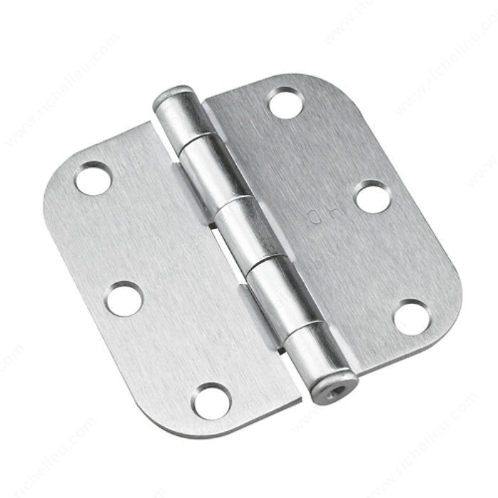 7.62 cm (3) Full Mortise Butt Hinge, 5/8" Radius, Color/Finish Brushed Chrome, Assembly Assembled, UPC Code Yes, Screw/Nail Included PRO-PACK 2