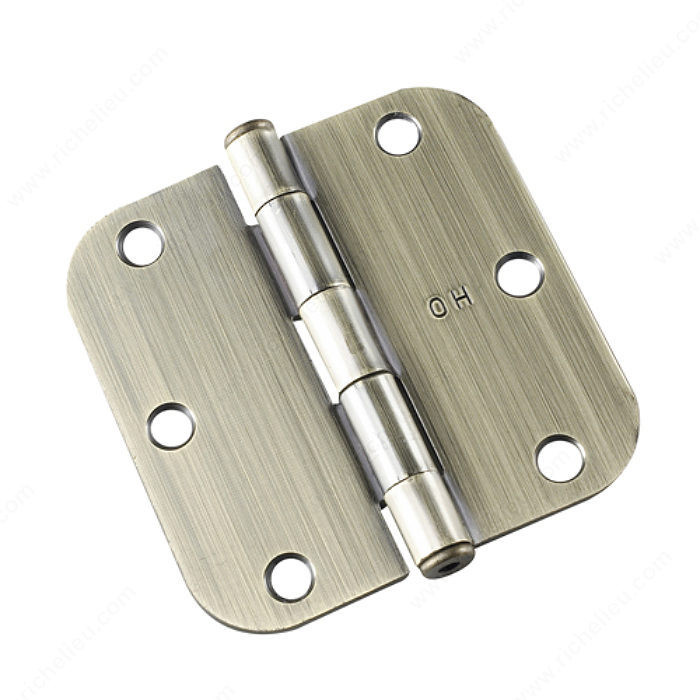 3-1/2 Full Mortise Butt Hinge - 5/8 Radius, Color/Finish Antique Brass PRO-PACK 2
