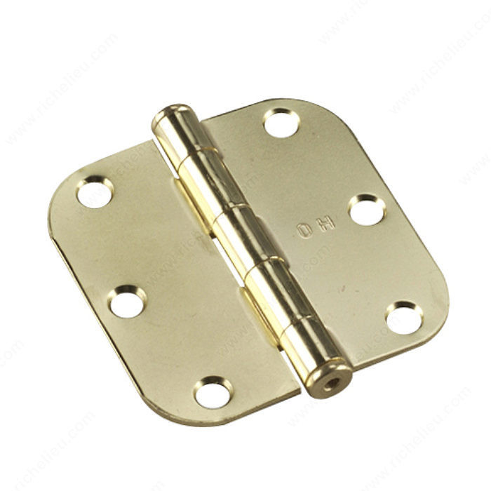 3-1/2 Full Mortise Butt Hinge - 5/8 Radius, Color/Finish Brass PRO-PACK 2