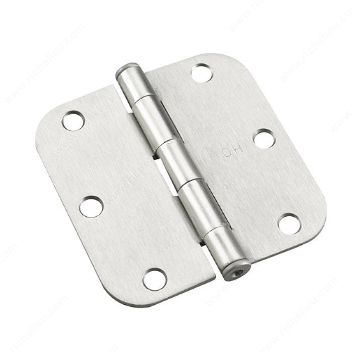 3-1/2 Full Mortise Butt Hinge - 5/8 Radius, Color/Finish Brushed Nickel PRO-PACK 2