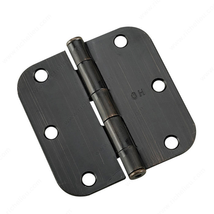 3-1/2 Full Mortise Butt Hinge - 5/8 Radius, Color/Finish Oil-Rubbed Bronze PRO-PACK 2