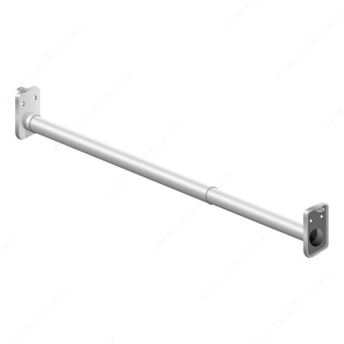 Adjustable Hanging Rod with Fixed Ends - Zinc, Minimum Length 18 in, Maximum Length 30 in