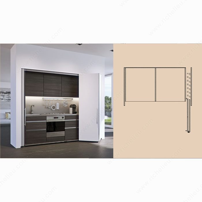 HAWA-Folding Concepta 25 Tall - Bifold/Slide-In Pocket, Ideal system for full height doors., Opening Right-Hand Opening