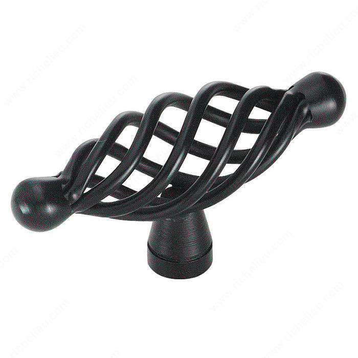 Traditional Zinc T-Knob - 19321, Finish Flat Black