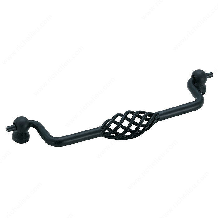 Traditional Zinc Pull - 19324, Center to Center 160 mm, Finish Flat Black