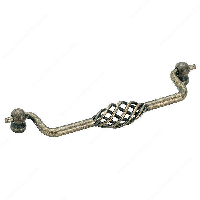 Traditional Zinc Pull - 19324, Center to Center 160 mm, Finish Weathered Brass
