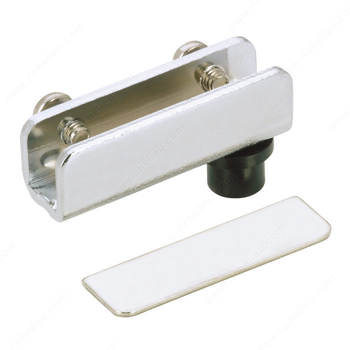 Pivot Hinge for Glass Door Recessed Within Furniture/Cabinet, No drilling of glass, Finish Chrome, Thumb Screws Metal, Length 40 mm, Width 12 mm PRO-PACK 2