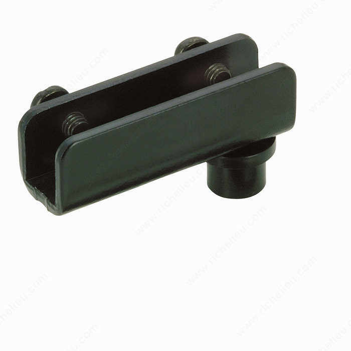 Pivot Hinge for Glass Door Recessed Within Furniture/Cabinet, No drilling of glass, Finish Black, Thumb Screws Metal, Length 41 mm, Width 12 mm PRO-PACK 2