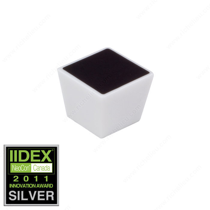 Contemporary Porcelain Knob - 2030, Porcelain, Finish Black / White, Center to Center 0 mm