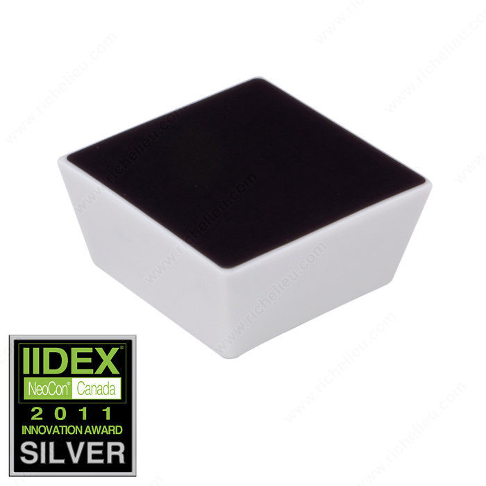 Contemporary Porcelain Knob - 2030, Porcelain, Finish Black / White, Center to Center 16 mm