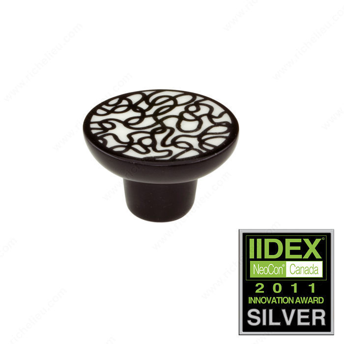 Eclectic Porcelain Knob - 2042, Porcelain, Diameter - Overall Dimensions 40 mm, Projection - Overall Dimensions 25 mm