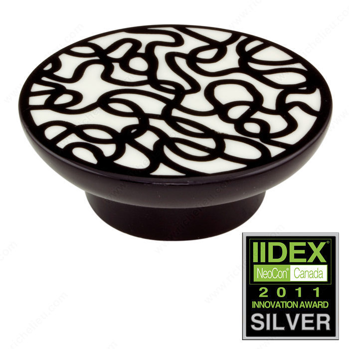 Eclectic Porcelain Knob - 2042, Porcelain, Diameter - Overall Dimensions 80 mm, Center to Center 32 mm, Projection - Overall Dimensions 30 mm