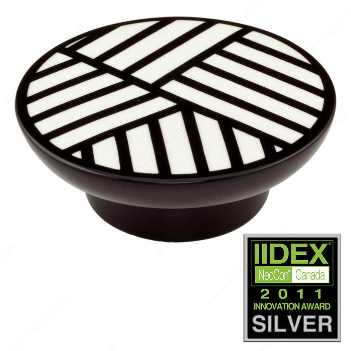 Eclectic Porcelain Knob - 2043, Porcelain, Diameter - Overall Dimensions 80 mm, Center to Center 32 mm, Projection - Overall Dimensions 30 mm
