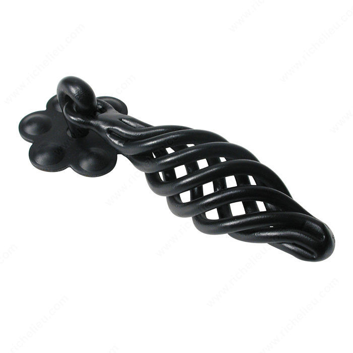Traditional Forged Iron Pull - 2050, Finish Matte Black