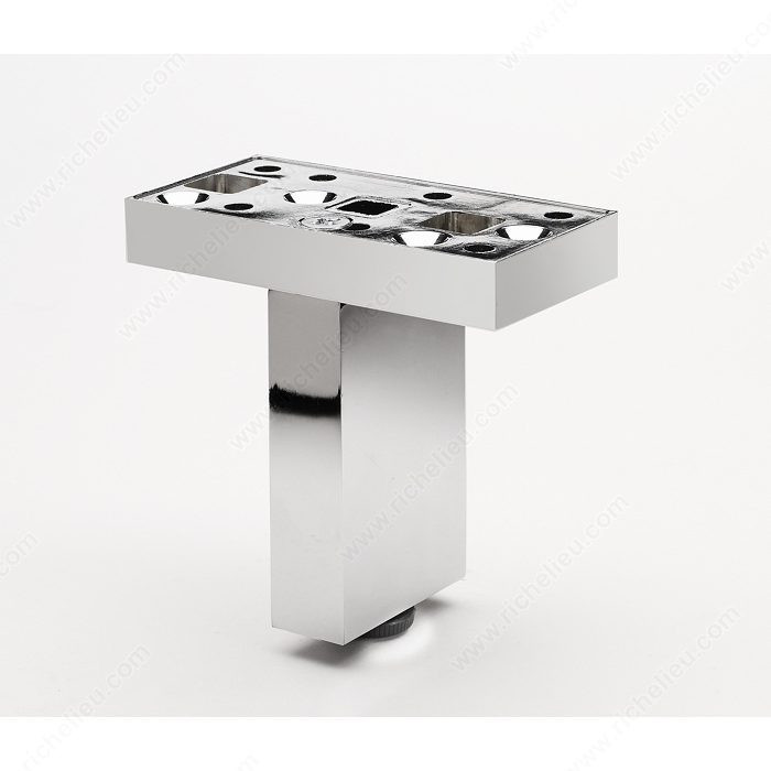 Contemporary Versatile T or L Shaped Furniture Leg - 205, Can be mounted as L or T depending on application., Height 100 mm, Finish Chrome