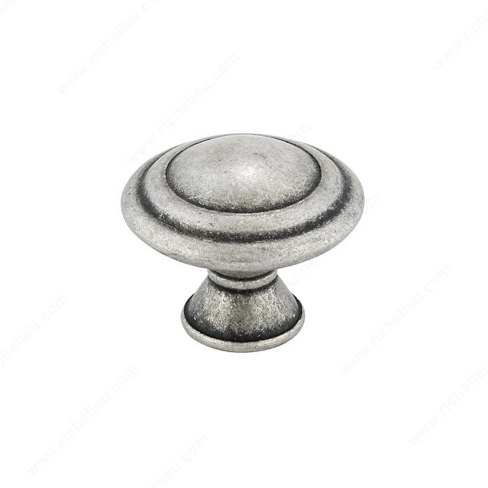 Traditional Metal Knob - 2063, Finish Old Silver, Screw/Nail M4 (Not Included)