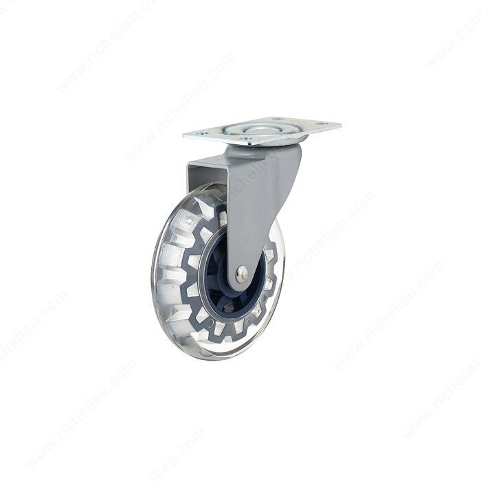 Contemporary Clear Blue Furniture Caster, Caster for indoor use only that combines design and functionality., Fastening Type Swivel Without Brake