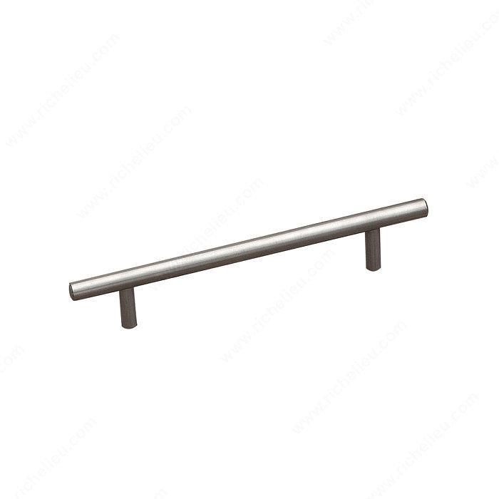Contemporary Stainless Steel Pull - 2102, Center to Center 128 mm, Length - Overall Dimensions 185 mm, Screw/Nail 8/32 (Not Included)