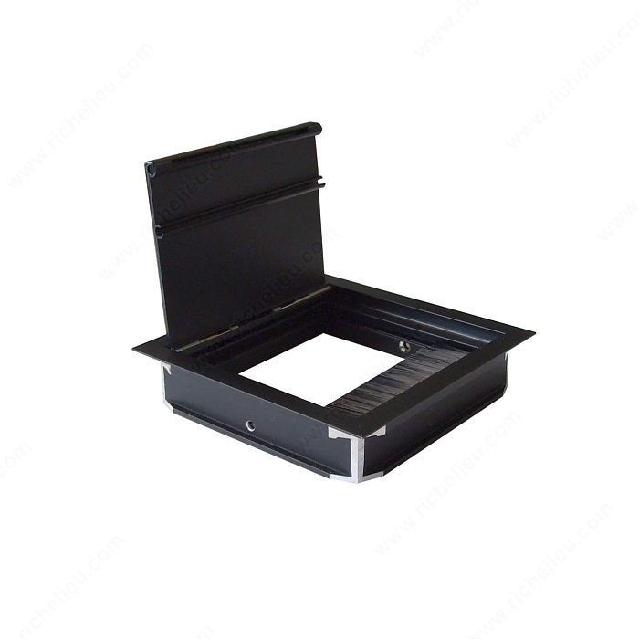 Square Grommet with Brush, Finish Black