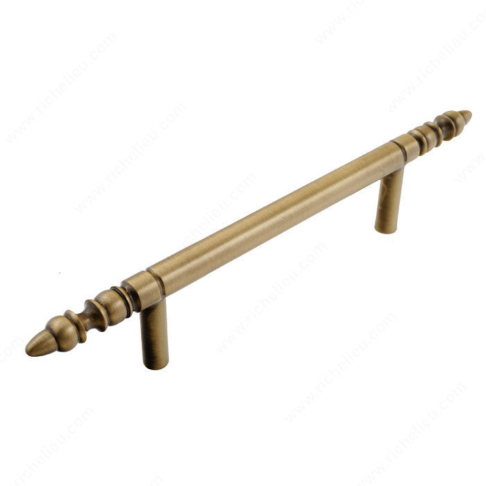 Pull 2160 Series, Finish Antique Brass, Center to Center 4 in, Length - Overall Dimensions 7.25 in