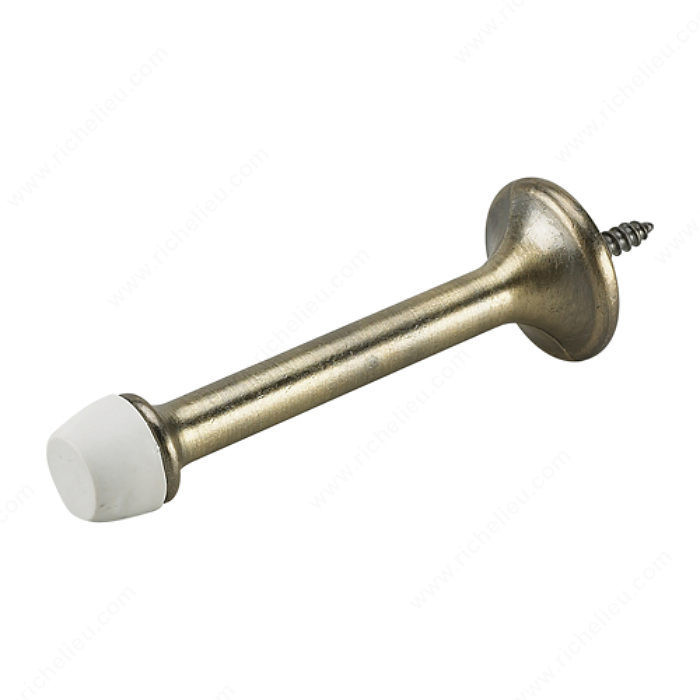 3 Rigid Door Stop, Protects walls from swing of door., Finish Antique Brass PRO-PACK 2