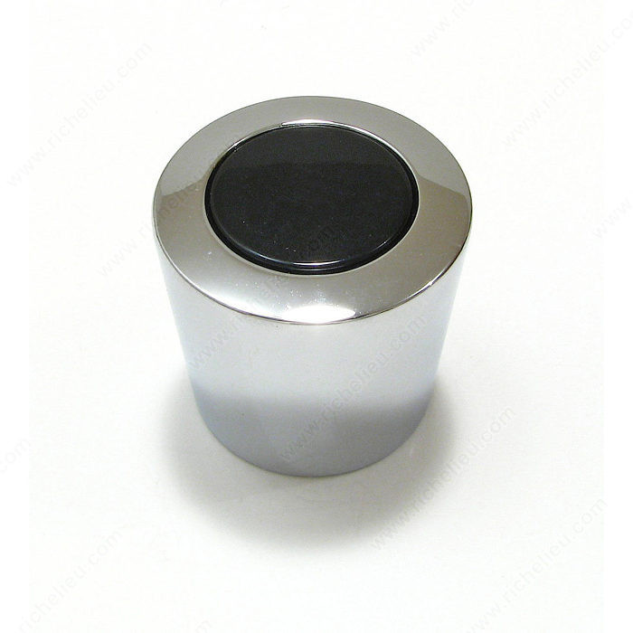 Contemporary Metal Knob - 217, Finish Chrome / Black